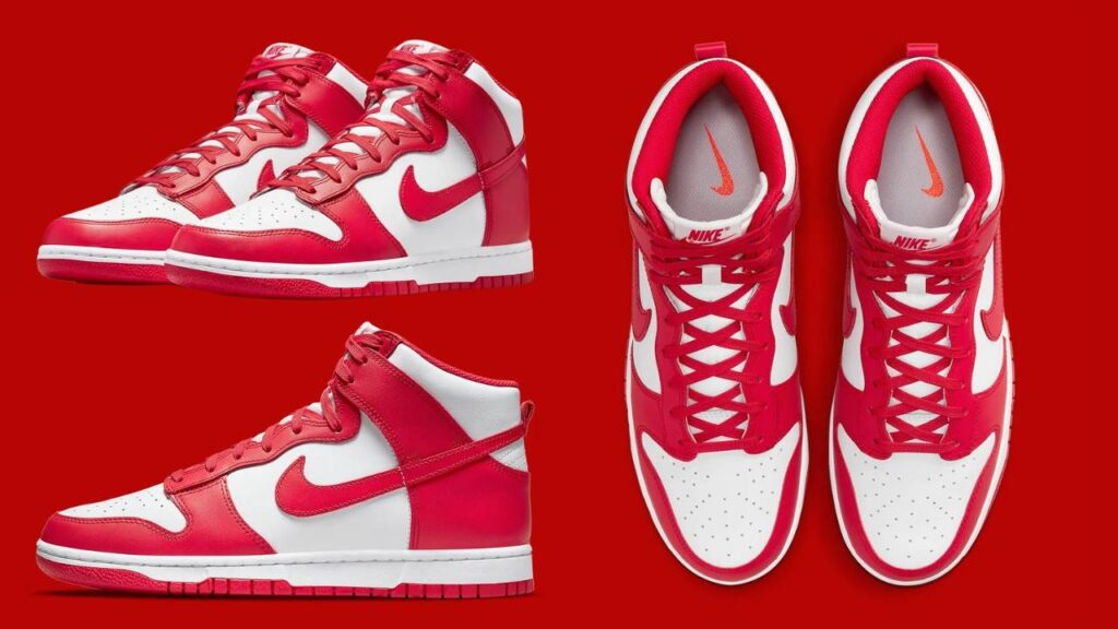 Red and White Dunks